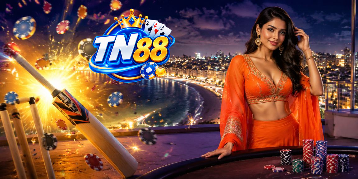 Bàn chơi Andar Bahar với lá bài và chip trong không gian casino